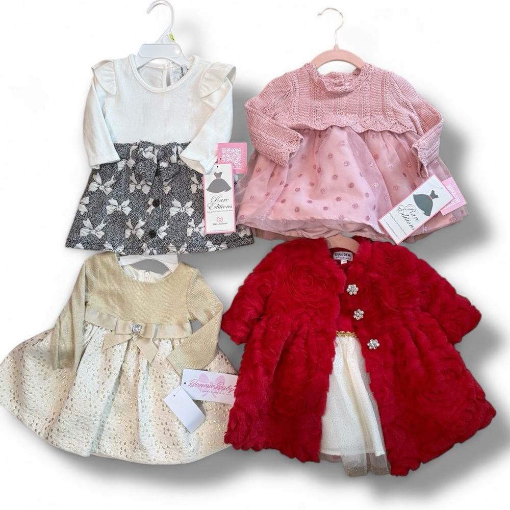 *BUNDLE of 4*‎ Baby Girl Party Dresses 3/6 Month Sizing